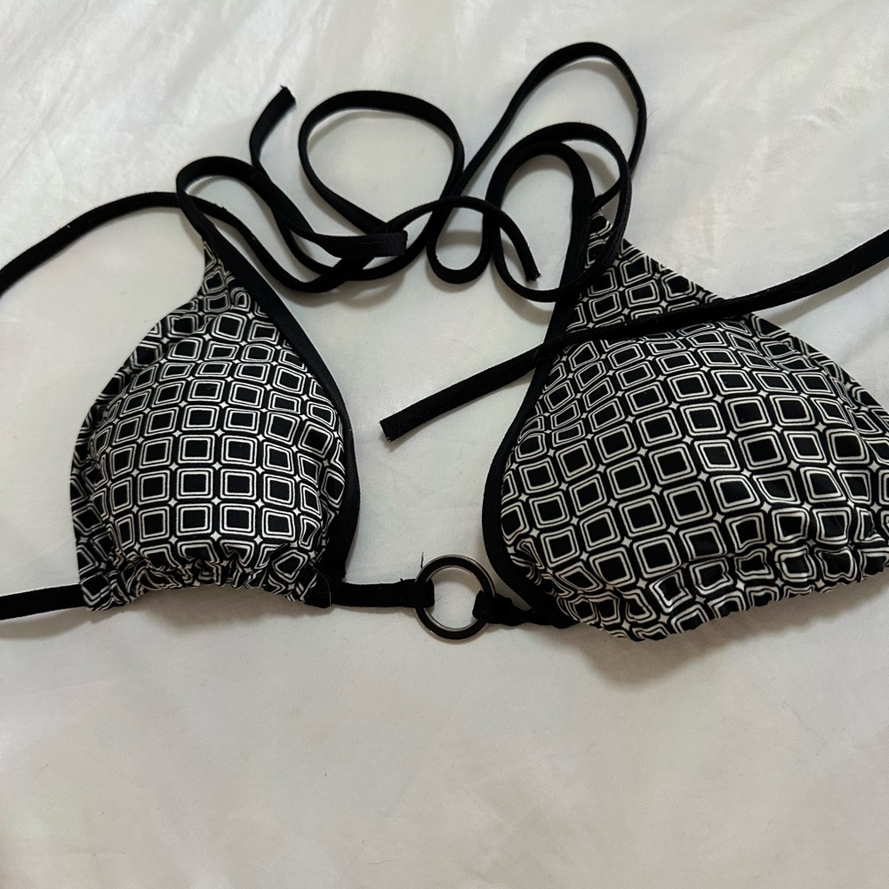 Mossimo For Target String Bikini Top Black White M